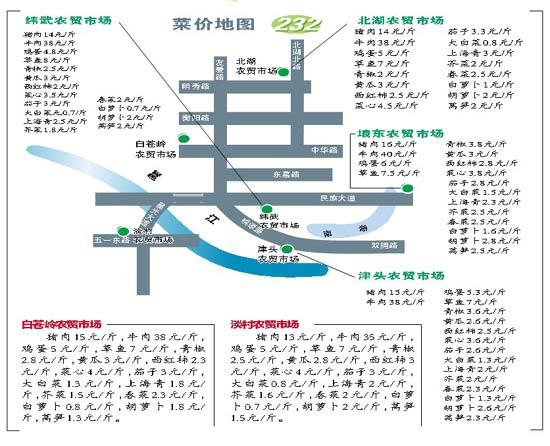 南宁:不同的菜市菜价不一 想买便宜菜看“地图”