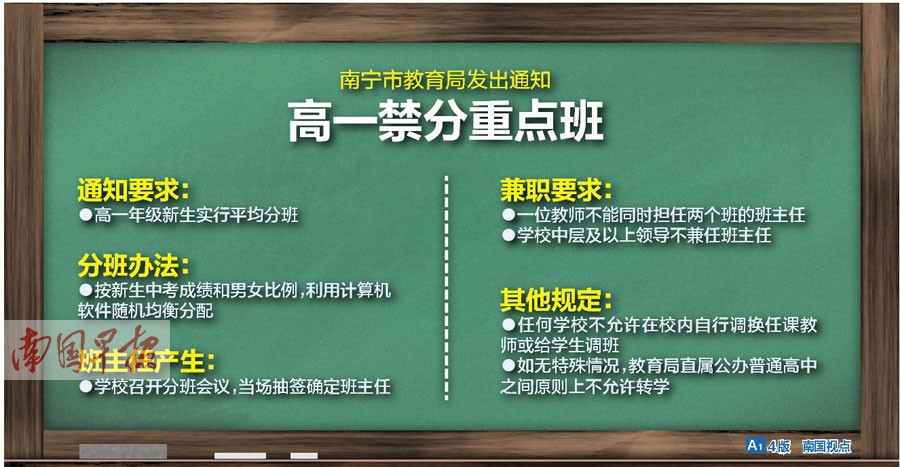 南宁高中新生将实行电脑分班 人情条子不要再递了