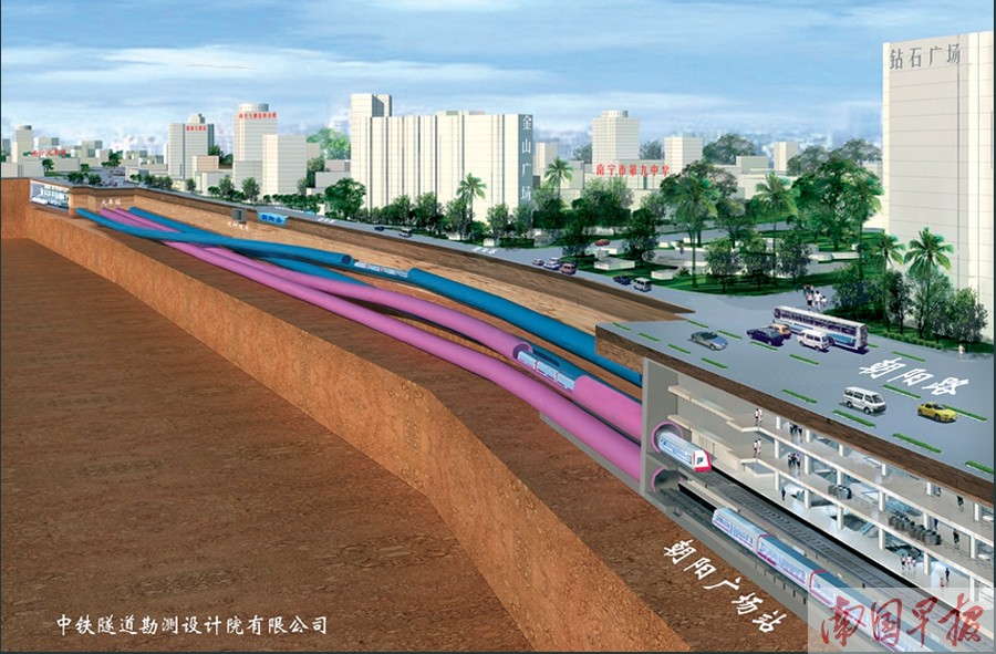 南宁地铁1号线盾构隧道施工四次成功穿越朝阳溪桥