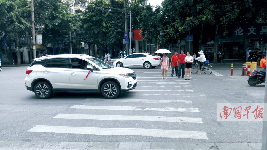 “礼让斑马线”八成私家车不礼让 行人过街心惊惊